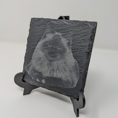 Slate coaster engraved with photo