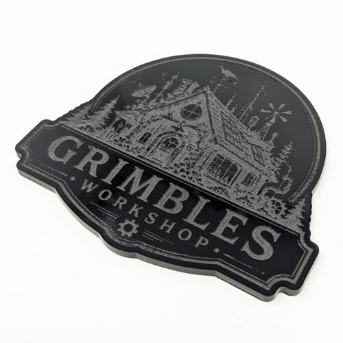 Custom engraved acrylic with thin adhesive magnetic sheet