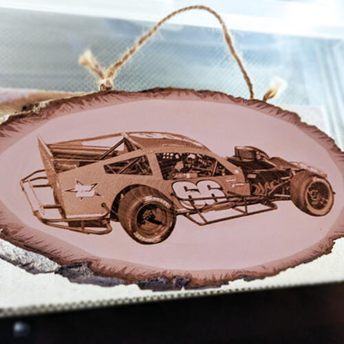 Custom engraved photo on 13" wooden plaque